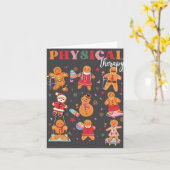 Retro Fysiotherapie Gingerbread Christmas Pt Fu Kaart (Gele Bloem)