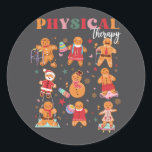 Retro Fysiotherapie Gingerbread Christmas Pt Fu Ronde Sticker<br><div class="desc">Retro Fysiotherapie Gingerbread Kerstmis Pt Grappige Kerstmis</div>