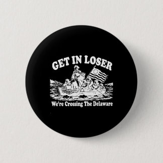Retro Ga naar Overvaren van de Delaware 4 juli 1 Ronde Button 5,7 Cm