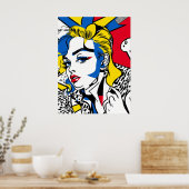 Retro-Gal Poster (pop-art) (Keuken)