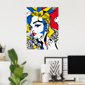 Retro-Gal Poster (pop-art) (Thuiskantoor)