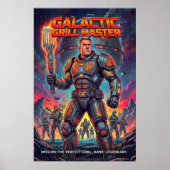 Retro Galactic Grill Master Sci-Fi Parody Poster (Voorkant)