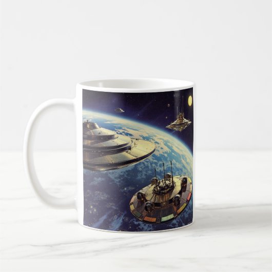 Retro Galactische Schotel Armada Koffiemok (Links)