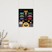 Retro Galaga Galagans Poster (Keuken)