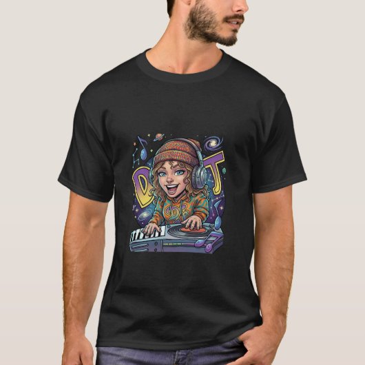 Retro Galaxy DJ T-shirt (Voorkant)