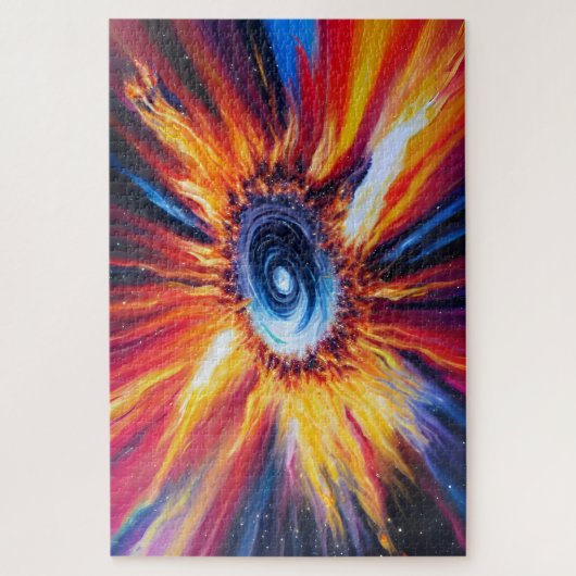 Retro Galaxy Explosion Universe Big Bang Fiery Legpuzzel (Verticaal)