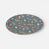 Retro Galaxy Outer Space-themafeest Papieren Bordje (Gekanteld)