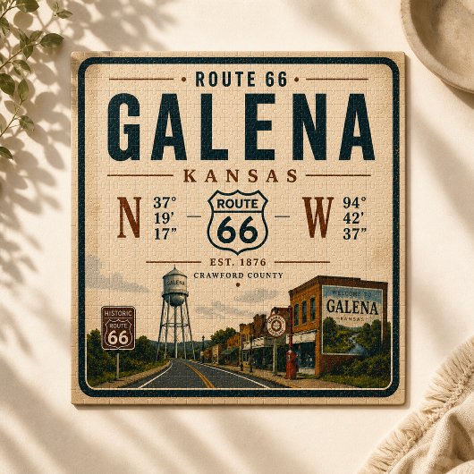 Retro Galena Route 66 Wegreis Legpuzzel