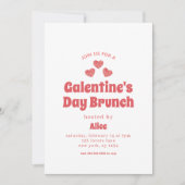 Retro Galentine's Day Brunch Valentijnsdag Kaart (Voorkant)