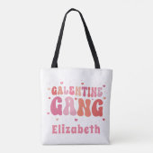 Retro "Galentine's Gang" Aangepaste Naam Canvas ta Tote Bag (Achterkant)