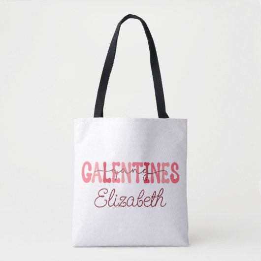 Retro "Galentine's Gang" Aangepaste naam T-shirt Tote Bag (Voorkant)