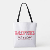 Retro "Galentine's Gang" Aangepaste naam T-shirt Tote Bag (Achterkant)