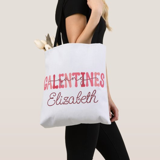 Retro "Galentine's Gang" Aangepaste naam T-shirt Tote Bag (Dichtbij)