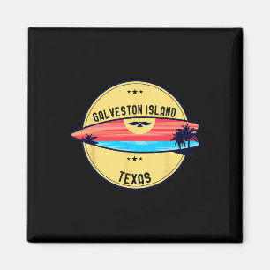 Retro Galveston Island Strand Texas Strand Surfen Magneet