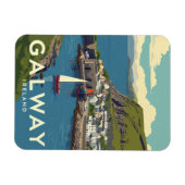 Retro Galway Ierland Reizen Souvenir Magneet (Horizontaal)