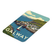 Retro Galway Ierland Reizen Souvenir Magneet (Linkerzijde)