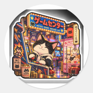 Retro Game Arcade Kat Sticker Japanse Arcade Ni