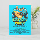 Retro Game Controller Verjaardagsfeestuitnodiginge Kaart (Staand voorkant)