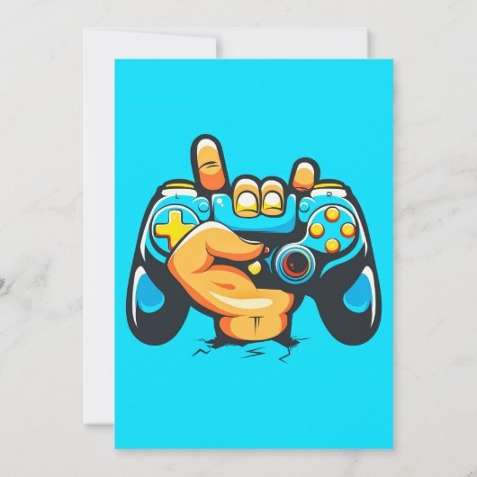 Retro Game Controller Verjaardagsfeestuitnodiginge Kaart (Achterkant)