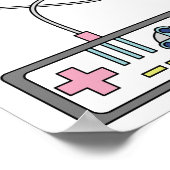 Retro Game Controllers: kleurrijk naadloos patroon Poster (Hoek)