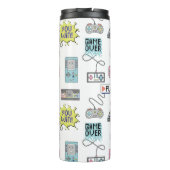 Retro Game Controllers: kleurrijk naadloos patroon Thermosbeker (Achterkant)