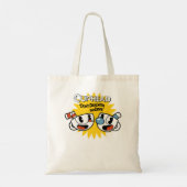 Retro game Cuphead run en Shoot Gift for Tote Bag (Achterkant)
