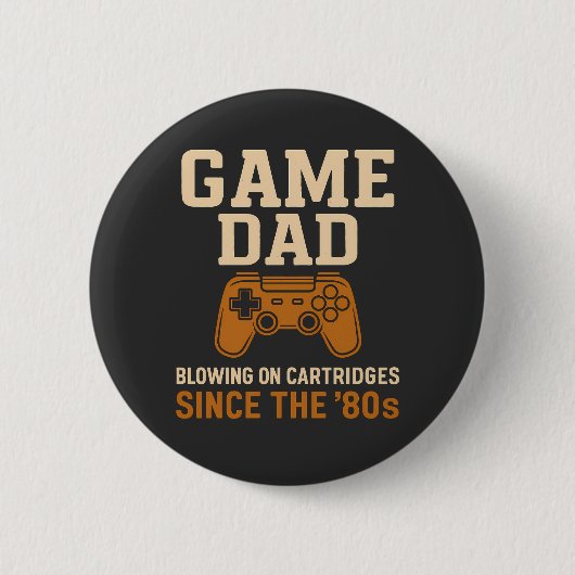 Retro Game Dad '80s Cartridge Vibes Ronde Button 5,7 Cm (Voorkant)