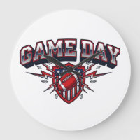 Retro Game Day Football Lightning Shield Patriotti