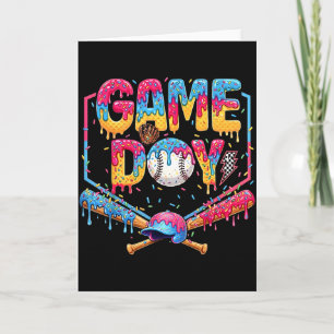 Retro Game Day Honkbal Ijs Drip Cadeau Voor Mij Kaart