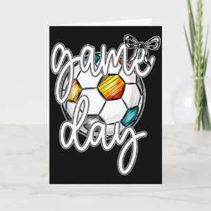 Retro Game Day Voetbal Coquette Boog Vrouwen Meisj Kaart