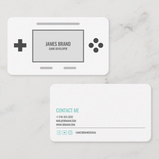Retro Game Developer Visitekaartje (Voorkant / Achterkant)
