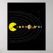 Retro Game Eating Planets Space Galaxy Gaming Boys Poster (Voorkant)