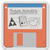 Retro Game Emulators Floppy Disk Sticker (Voorkant)