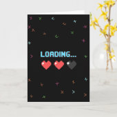Retro Game Laadende Hartjes Kaart (Gele Bloem)