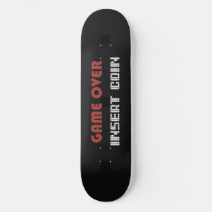 Retro game over skateboard