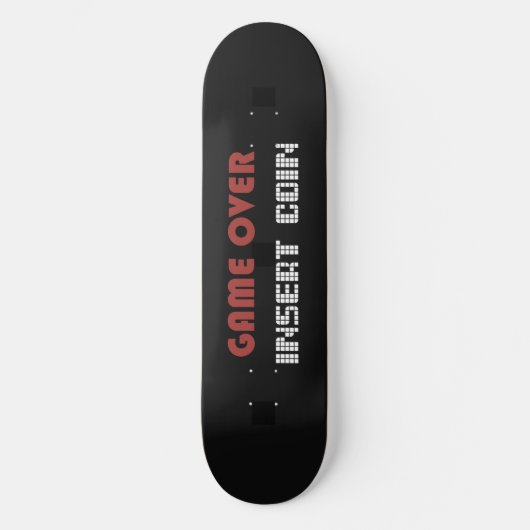 Retro game over skateboard (Voorkant)