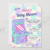 Retro game play baby shower uitnodiging (Voorkant)