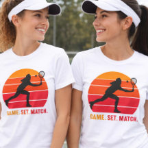 Retro Game Set Match Tennis T-shirt