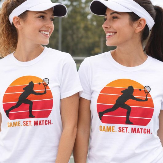 Retro Game Set Match Tennis T-shirt
