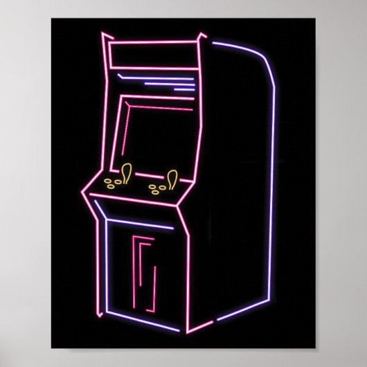 Retro game Videogame Machine Oud 80s 90s Poster (Voorkant)