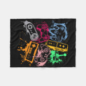 Retro gameconsole controllers 80's 90's Arc Fleece Deken (Voorkant (Horizontaal))