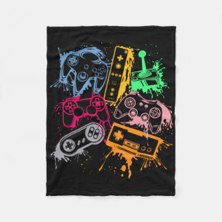Retro gameconsole controllers 80's 90's Arc Fleece Deken