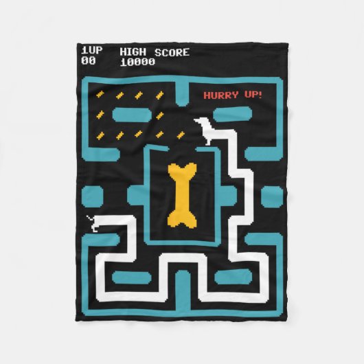 Retro Gameconsole Videogame Hond 80s Arcade  Fleece Deken (Voorkant)