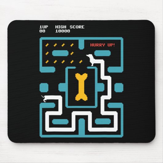Retro Gameconsole Videogame Hond Jaren 80 Arcade Muismat (Voorkant)