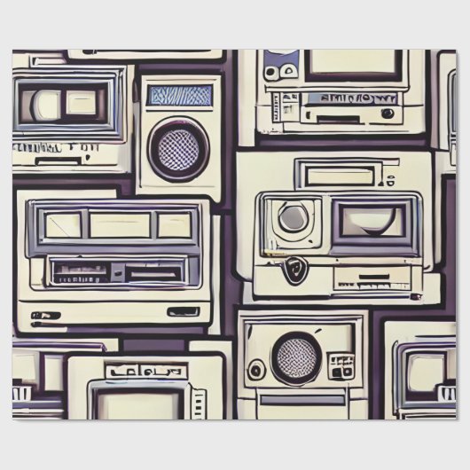 Retro gameconsoles cadeaupapier (Vlak)