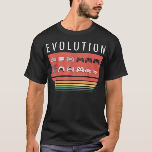 Retro Gamecontroller Evolutie 80S 90S T-shirt (Voorkant)