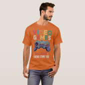 Retro gamecontroller met videogameet vriend fri t-shirt (Voorkant volledig)