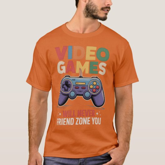 Retro gamecontroller met videogameet vriend fri t-shirt (Voorkant)
