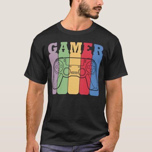 Retro gamecontroller ontwerp voor gamers t-shirt (Voorkant)