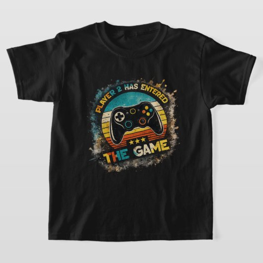 Retro Gamecontroller Vintage Grafisch Ontwerp T-shirt (Laagn)